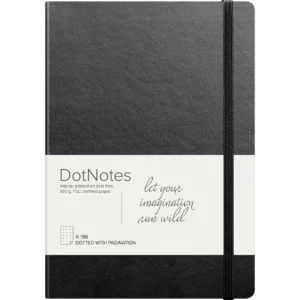 Notatbok BURDE DotNotes A5 udatert sort