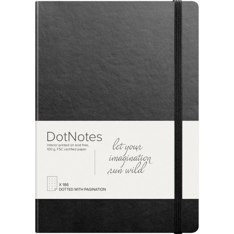 Notatbok BURDE DotNotes A5 udatert sort