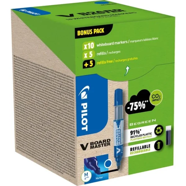 Whiteboardpenn PILOT V-Board blå (10+10)