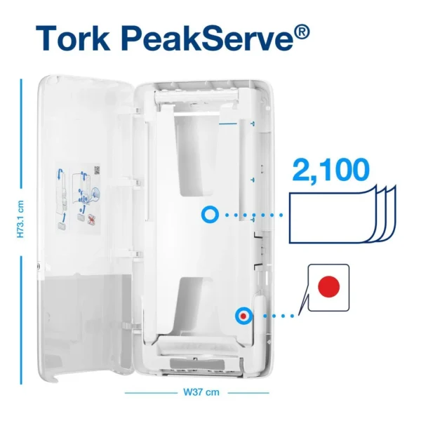 Dispenser TORK PeakServe tørk H5 hvit