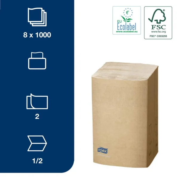 Dispenserserviett TORK natur N4 (1000)