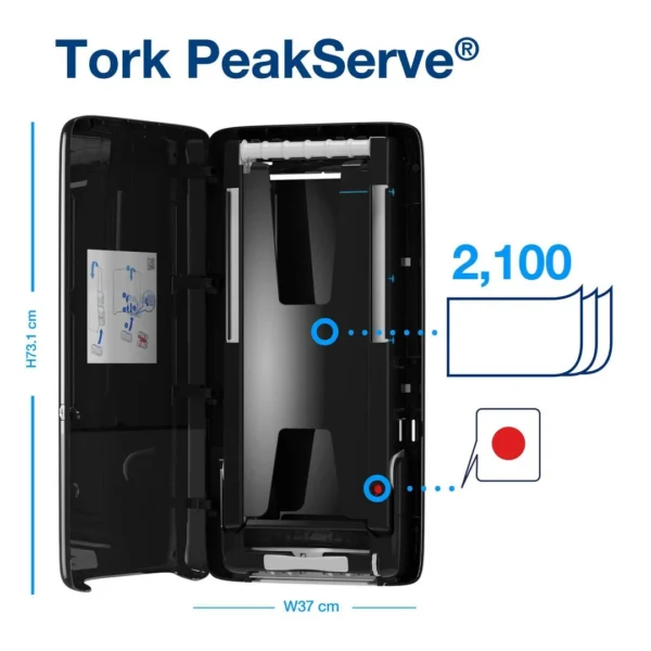 Dispenser TORK PeakServe tørk H5 sort