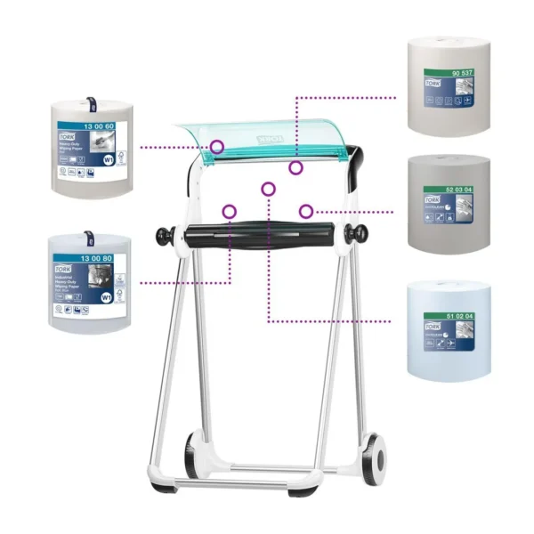 Stativ TORK gulv W1 hvit/turkis