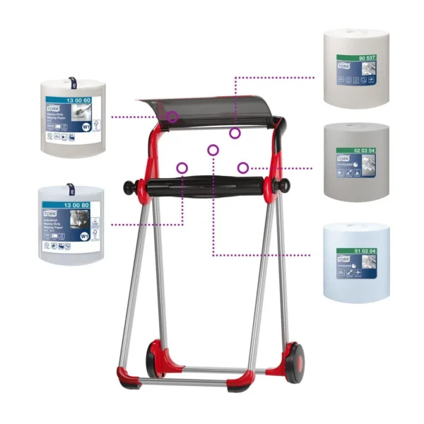 Stativ TORK gulv W1 rød/sort