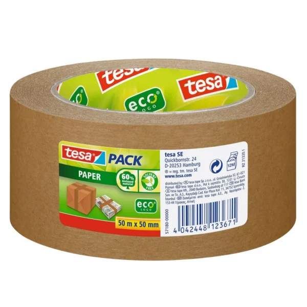 Emb.tape TESA papir strong 50mmx50m brun