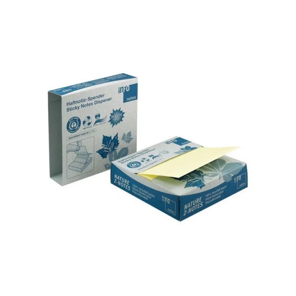 Notatblokk INFO ZN 75x75 resirk m/disp