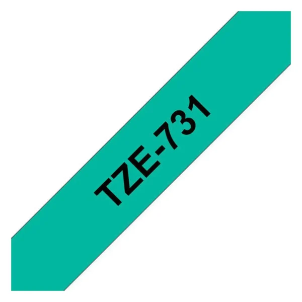Tape BROTHER TZe-731 12mmx8m sort/grønn
