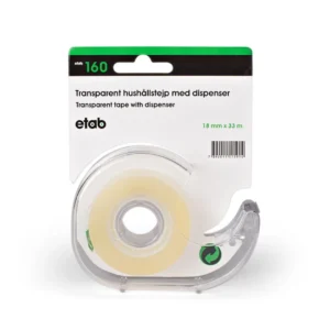 Tape ETAB 18mm x 33m klar m/dispenser