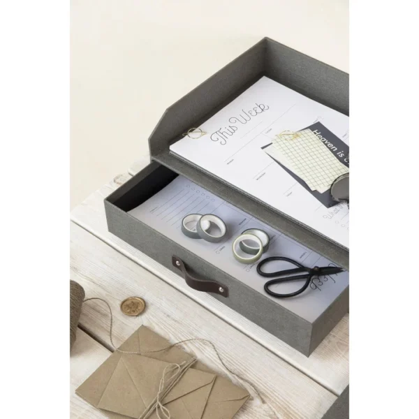 Brevkurv BIGSO Walter A4 m/skuff grå