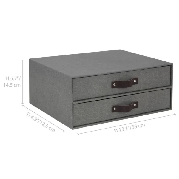 Skuffekabinett BIGSO Birger A4 2 sk. grå