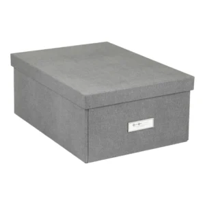 Oppbevaringsboks BIGSO Katia m/lokk grå