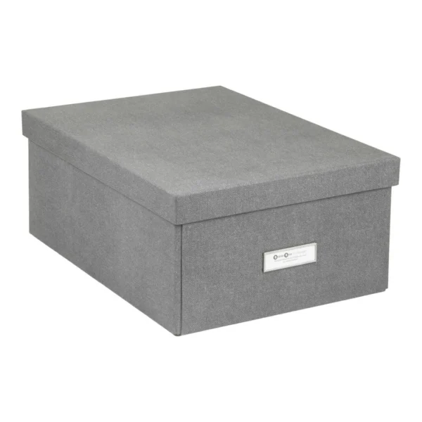 Oppbevaringsboks BIGSO Katia m/lokk grå