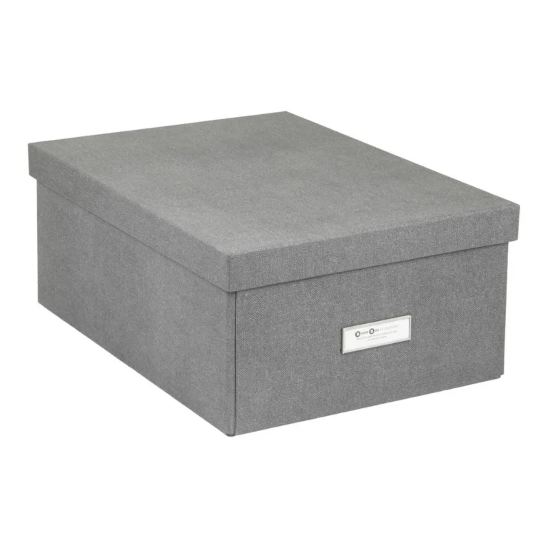 Oppbevaringsboks BIGSO Katia m/lokk grå