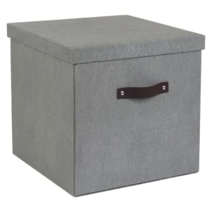 Oppbevaringsboks BIGSO Logan m/lokk grå