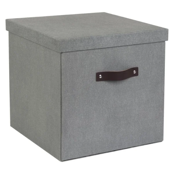Oppbevaringsboks BIGSO Logan m/lokk grå