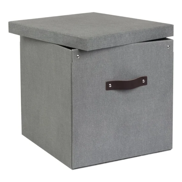 Oppbevaringsboks BIGSO Logan m/lokk grå