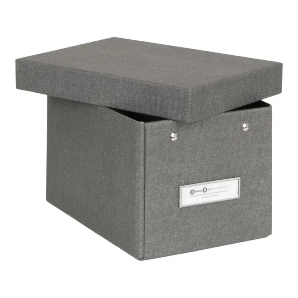 Oppbevaringsboks BIGSO Kitty m/lokk grå