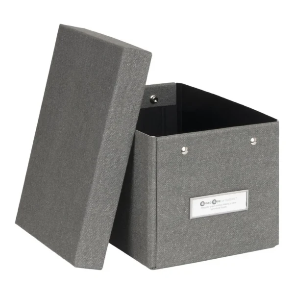 Oppbevaringsboks BIGSO Kitty m/lokk grå