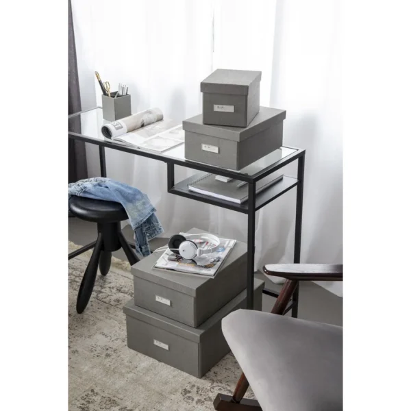 Oppbevaringsboks BIGSO Kitty m/lokk grå