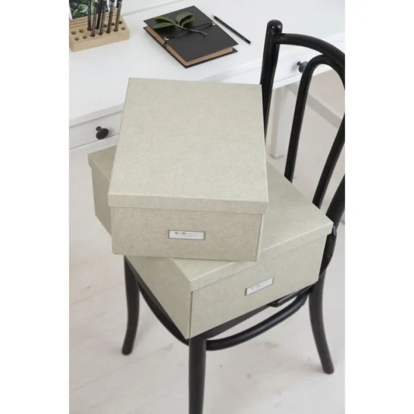 Oppbevaringsboks BIGSO Katrin m/lokk lin