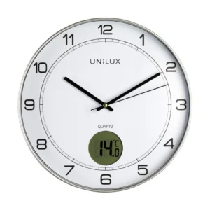 Veggur UNILUX Tempus Ø30,5cm m/temp sølv