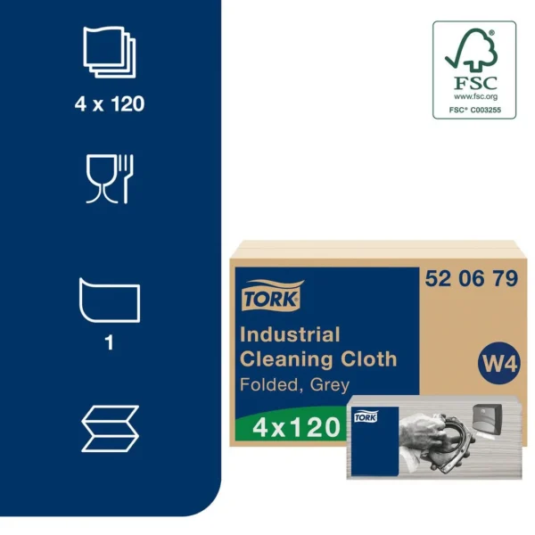 Klut TORK industri top-pak W4 grå (120)