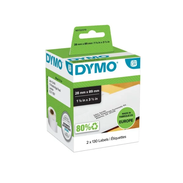 Etikett DYMO adresse 89x28mm (2x130)