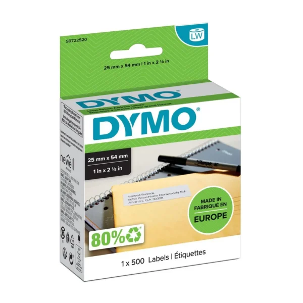 Etikett DYMO retur 25x54mm (500)