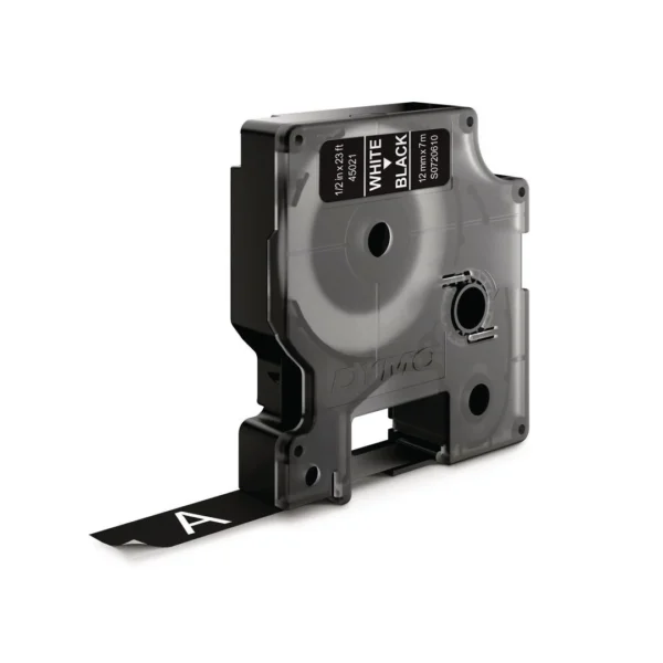 Tape DYMO D1 12mm x 7m hvit/sort