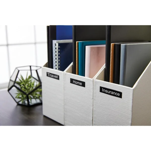 Tape DYMO D1 12mm x 7m hvit/sort