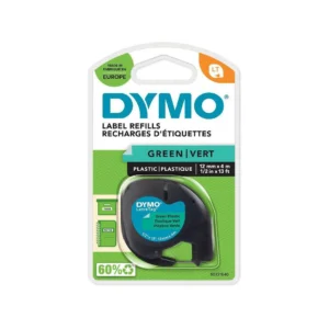 Tape DYMO LetraTAG 12mm plast sort/grønn