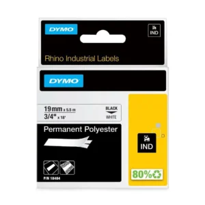 Tape DYMO Rhino permanent 19mmx5,5m hvit