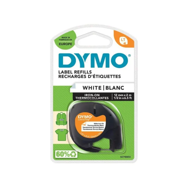 Tape DYMO LetraTag Iron-on tekstil hvit