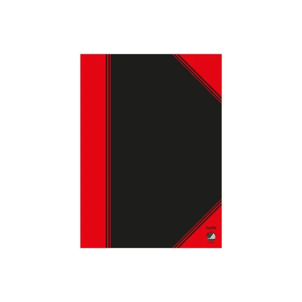 Protokoll A5 96 blad linjer sort/rød
