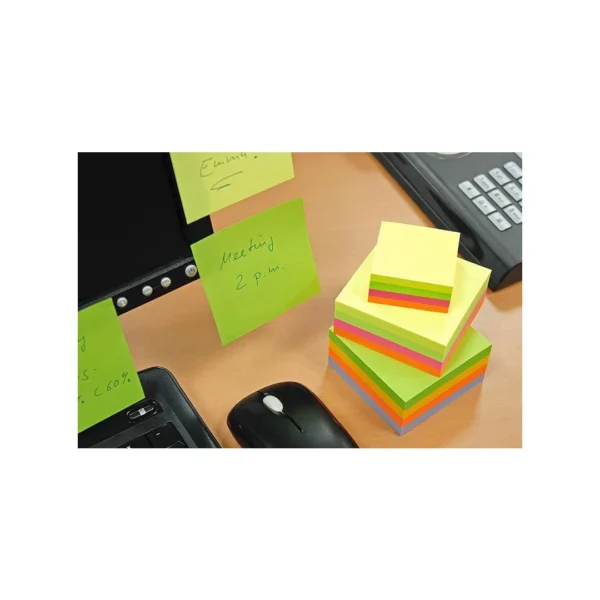 Notatkube INFO 50x50mm neon ass