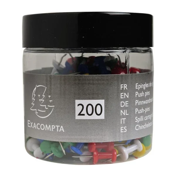 Kartnåler EXACOMPTA 10x7mm Ass (200)