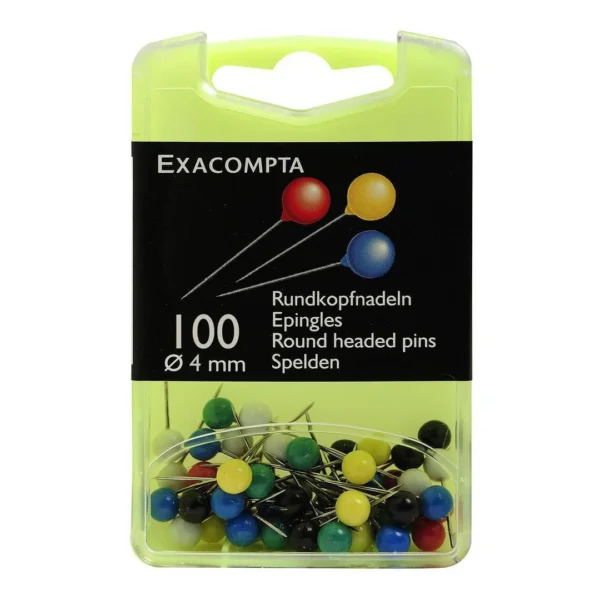 Kartnåler EXACOMPTA 15x4mm Ass (100)
