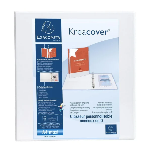 Innstikkperm EXACOMPTA A4+ 2D 50/75 hvit