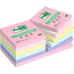 Notatblokk POST-IT 76x76 Resirk ass(12)
