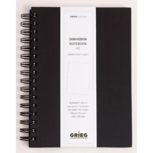 Notatbok GRIEG A5 100g 160s ulinj sort