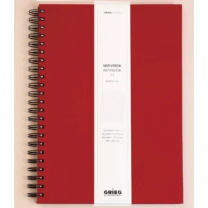 Notatbok GRIEG A4 100g 160s linjer rød
