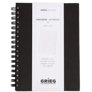 Notatbok GRIEG A6 70g 128s linjer sort