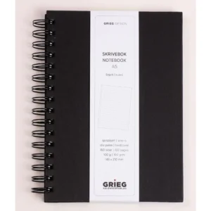 Notatbok GRIEG A5 100g 160s linjer sort