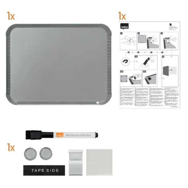 Whiteboard NOBO Slim-Line 22x28cm sølv