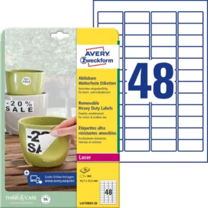 Etikett AVERY sterk avtag 45,7x21,2(960)