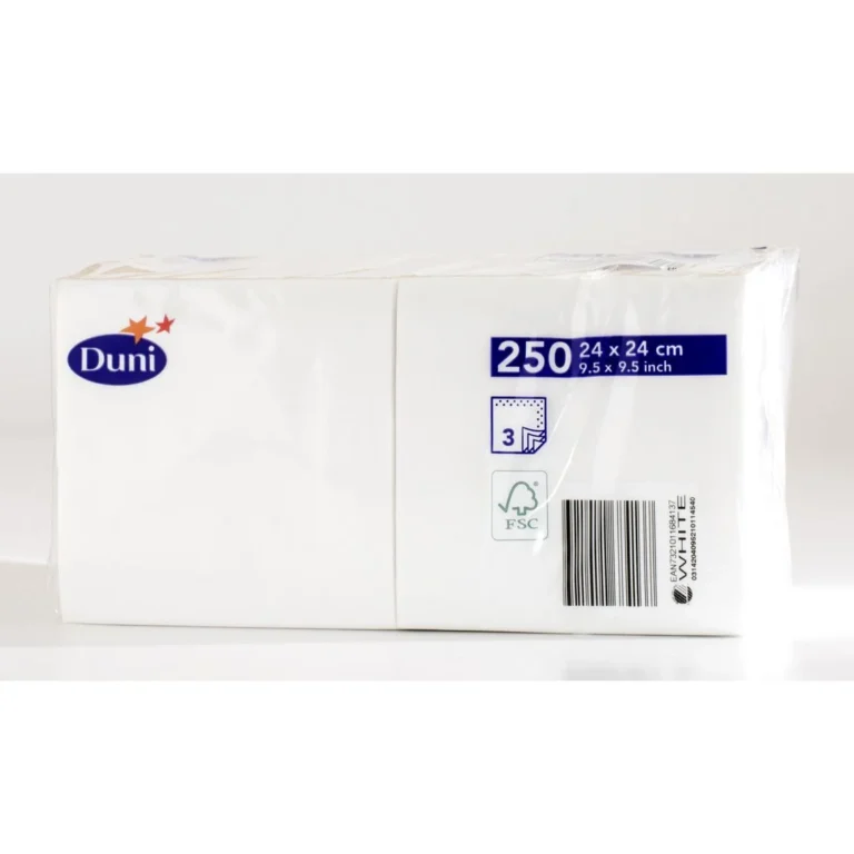 Serviett DUNI 3L 24cm hvit (250) - Bilde 4