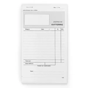 Kvitteringsblokk EMO 10,2x15 2ex selvkop