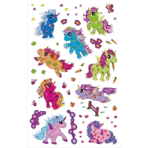 Etikett AVERY dekor enhjørninger