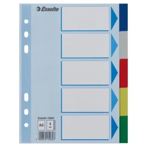 Skilleblad ESSELTE A5 PP 5-delt 5frg