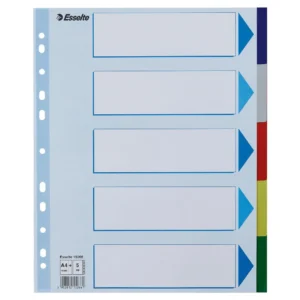Skilleblad ESSELTE A4+ PP 5-delt 5frg